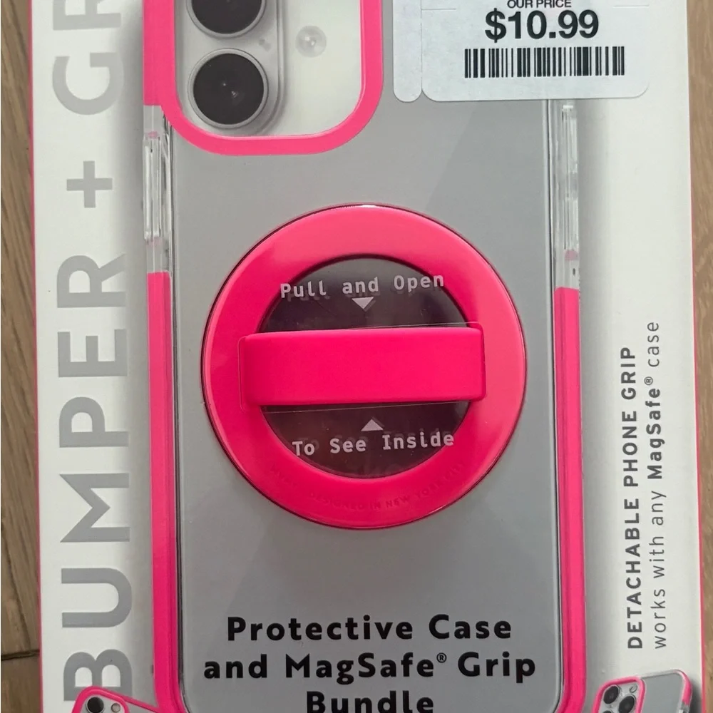 MVMT Pink and Clear Phone Case with MagSafe Grip